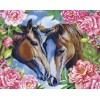 Diamond painting paarden met rozen