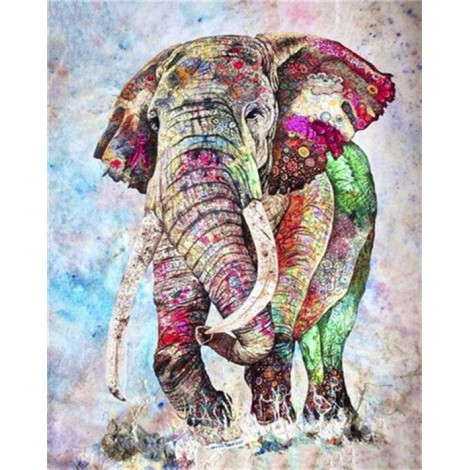 Diamond painting olifant waterverf