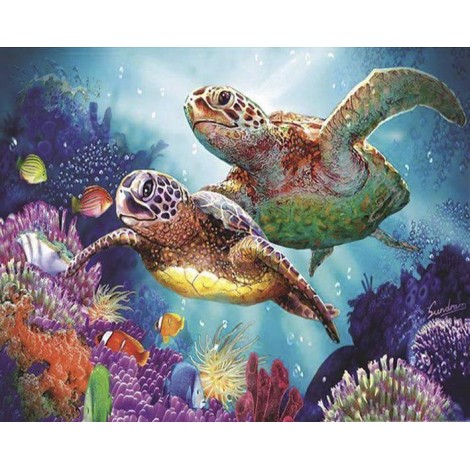 Diamond painting schildpadden