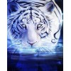 Diamond painting witte tijger in water